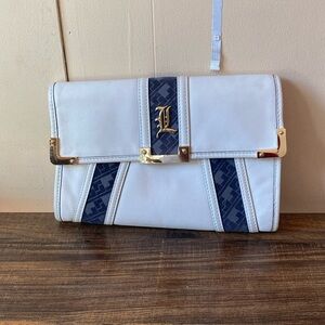 L.A.M.B. By Gwen Stefani, Elegant White and Blue Clutch